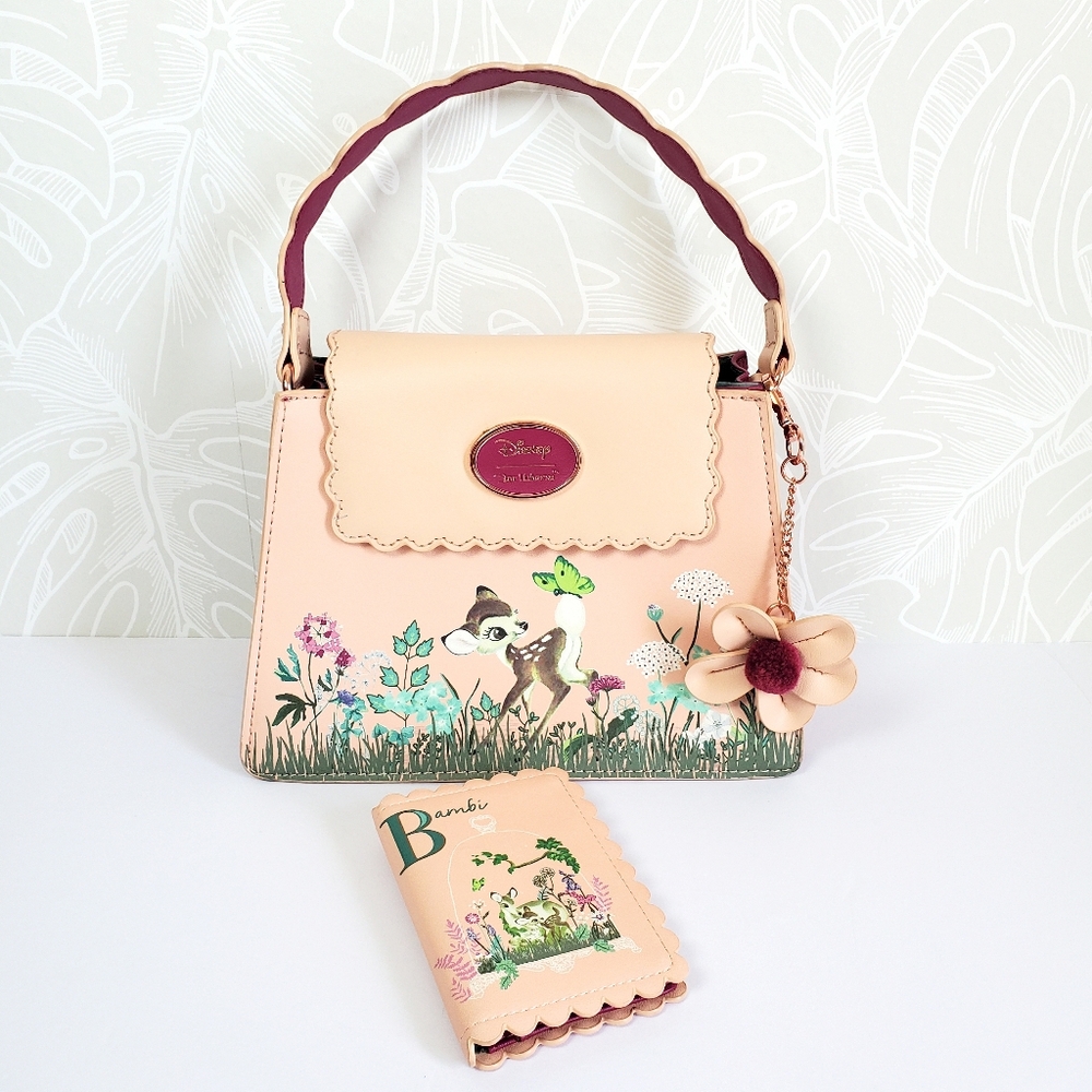 Disney Our Universe Bambi Watercolor Portrait Handbag & Matching Wallet Set